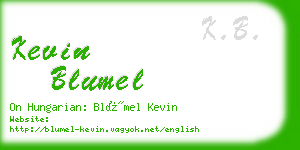 kevin blumel business card